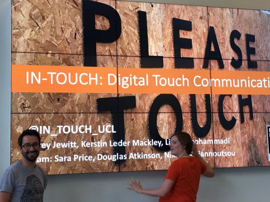 . Fieldwork with Loughborough University MA UX Design students on the Designing Digital Touch toolkit. Image credit: IN-TOUCH